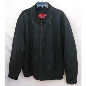 Vintage HIND Leather Motorcycle Jacket Men XL BLACK Zip Front Biker MOTO